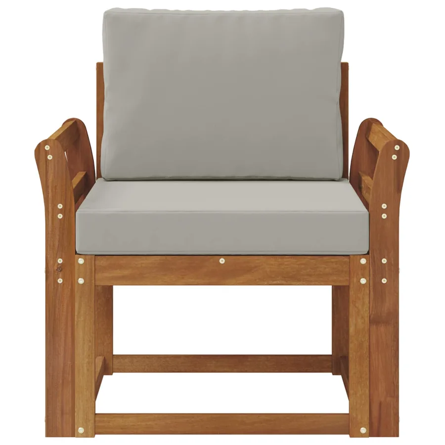 Canapé d’extérieur Bois d'acacia massif et polyester - 3