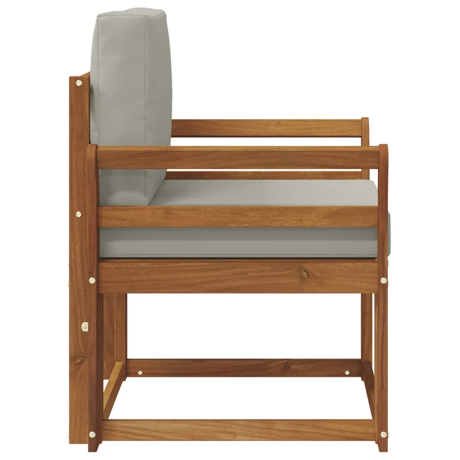 Canapé d’extérieur Bois d'acacia massif et polyester - 4