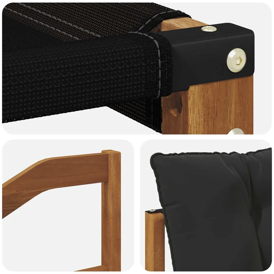 Ensemble de canapés d'extérieur 5 pcs Naturel et Noir - 7