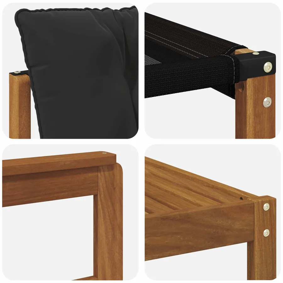 Ensemble de canapés d'extérieur 6 pcs Naturel et Noir - 9