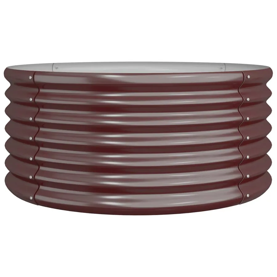 Jardinière de jardin Acier galvanisé 80x80x36 cm Marron - 2