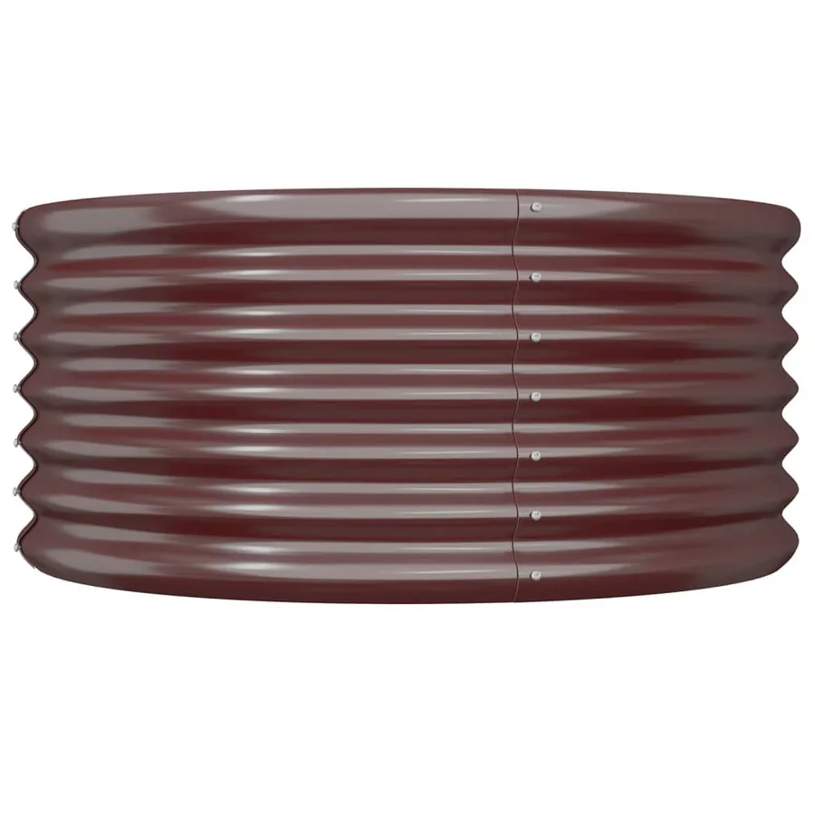 Jardinière de jardin Acier galvanisé 80x80x36 cm Marron - 3