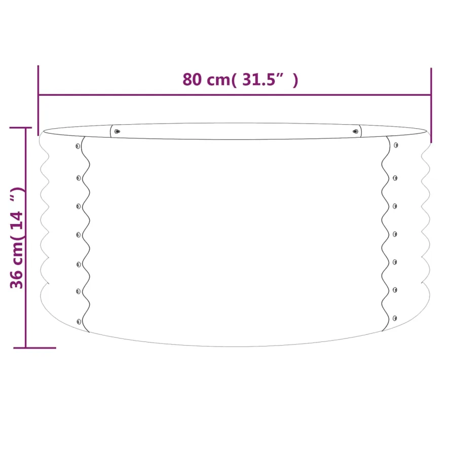 Jardinière de jardin Acier galvanisé 80x80x36 cm Marron - 4