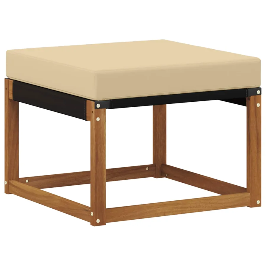 Pouf d'Extérieur Bois d'acacia massif et tissu Textilène - 6