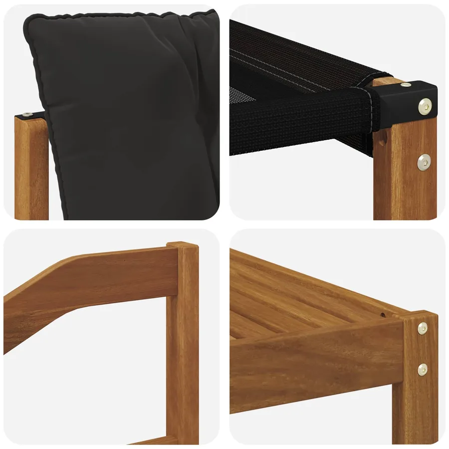 Ensemble de canapés d'extérieur 6 pcs Naturel et Noir - 9