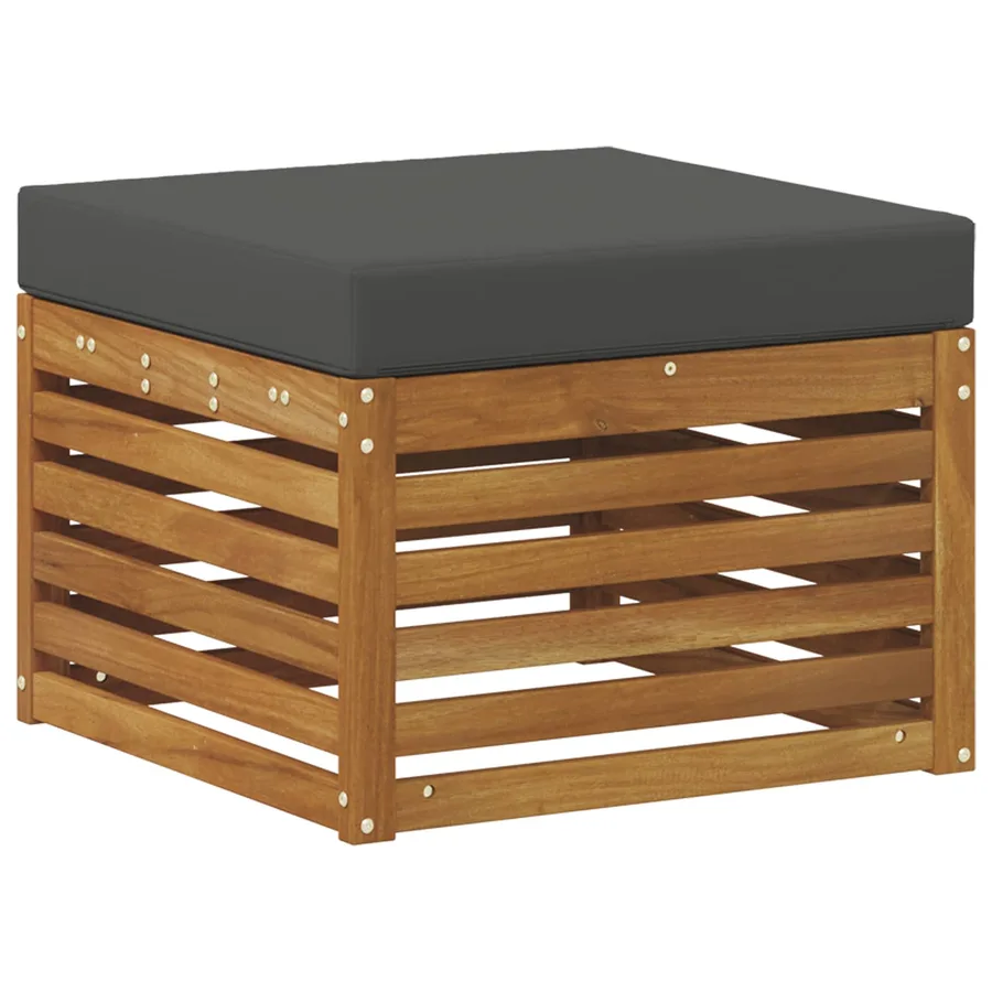 Pouf d'Extérieur Bois d'Acacia Massif Naturel - 5