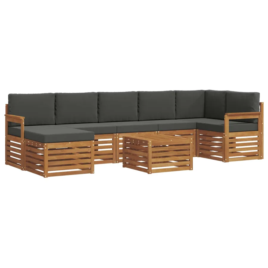 Ensemble de canapés d'extérieur 8 pcs Naturel et Anthracite - 2