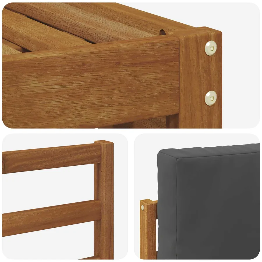 Ensemble de canapés d'extérieur 8 pcs Naturel et Anthracite - 6