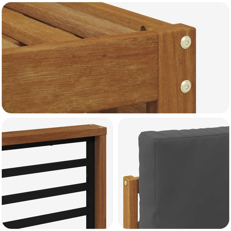 Ensemble de canapés d'extérieur 4 pcs Naturel et Anthracite - 5