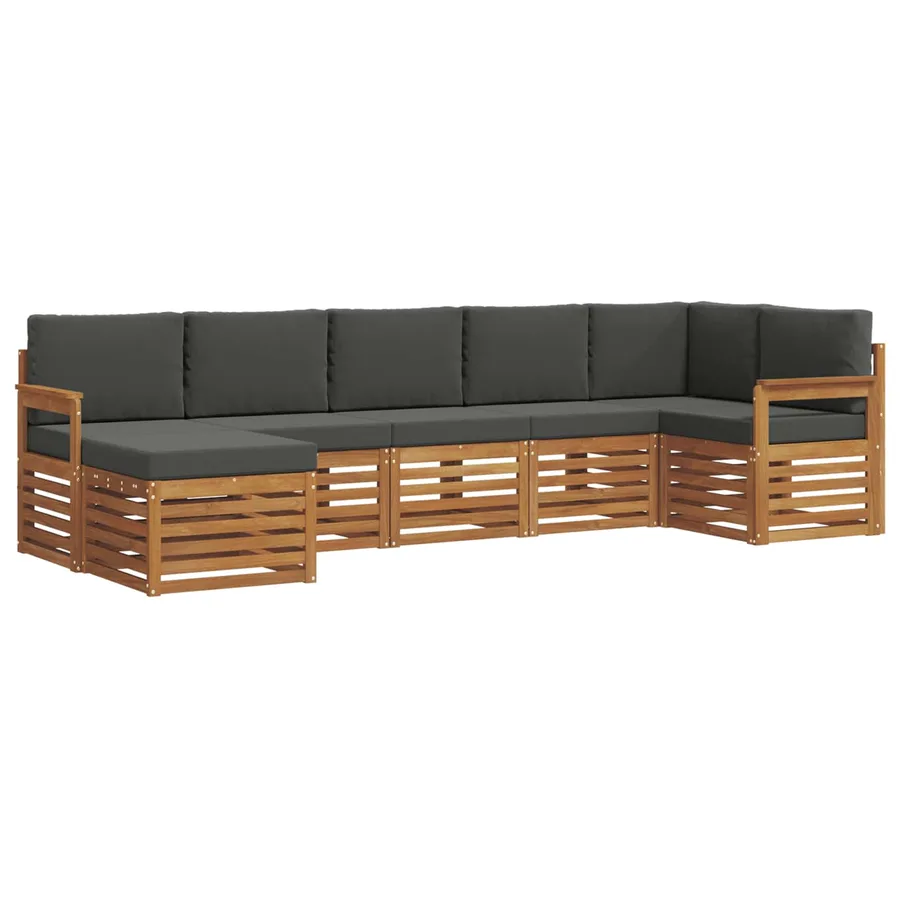 Ensemble de canapé d'angle 7 pcs Naturel et Anthracite - 2