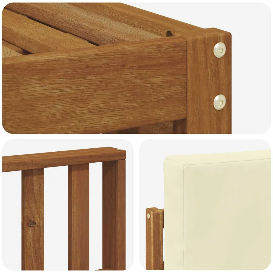 Ensembles de canapés avec coussin 8 pcs Naturel et Crème - 6