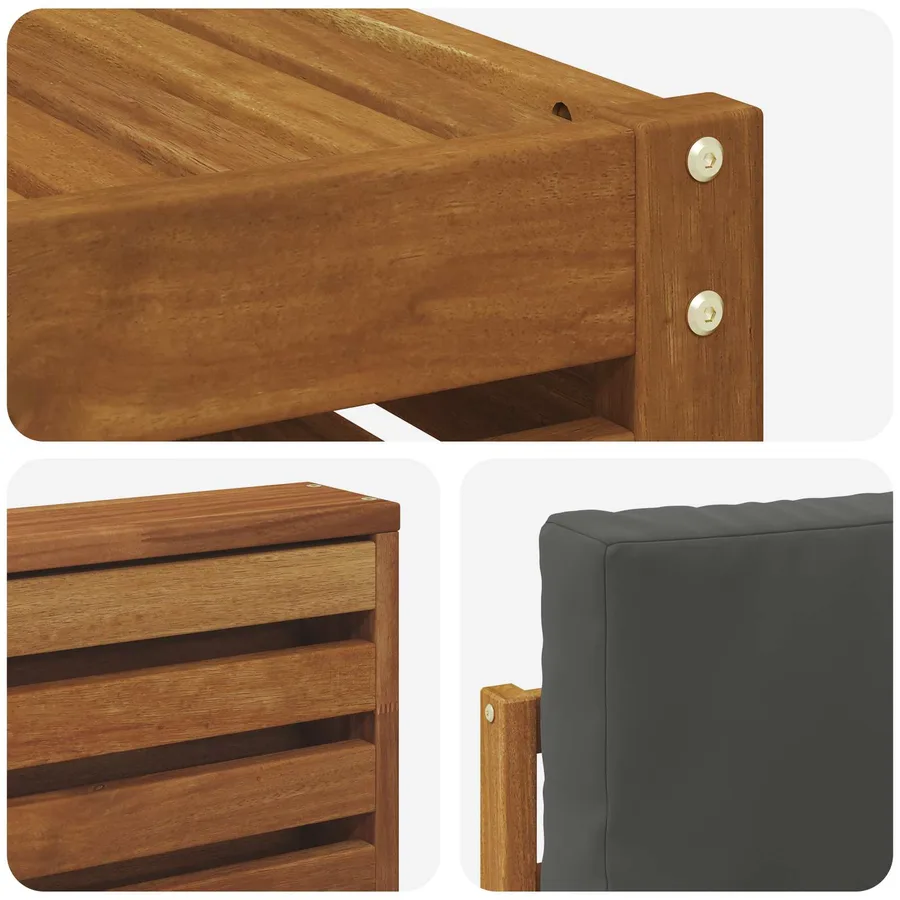 Ensemble de canapés d'extérieur 6 pcs Naturel et Anthracite - 7