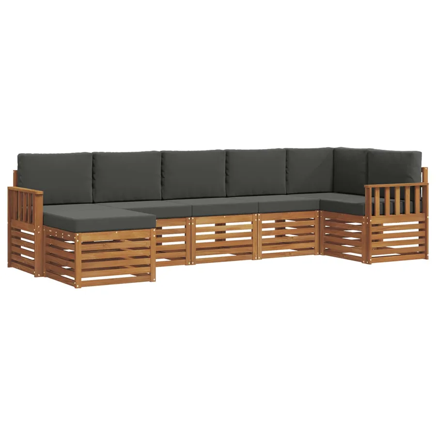 Ensemble de canapé d'angle 7 pcs Naturel et Anthracite - 2