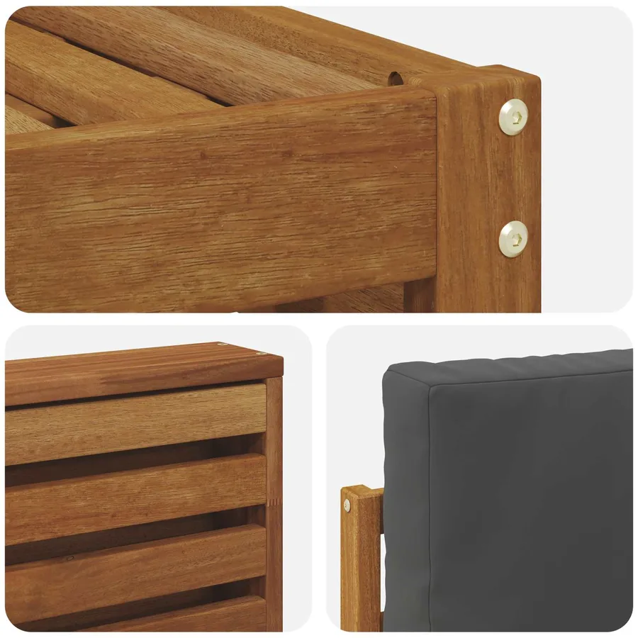 Ensemble de canapés d'extérieur 5 pcs Naturel et Anthracite - 5
