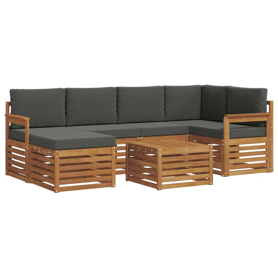 Ensemble de canapé d'angle 7 pcs Naturel et Anthracite - 2