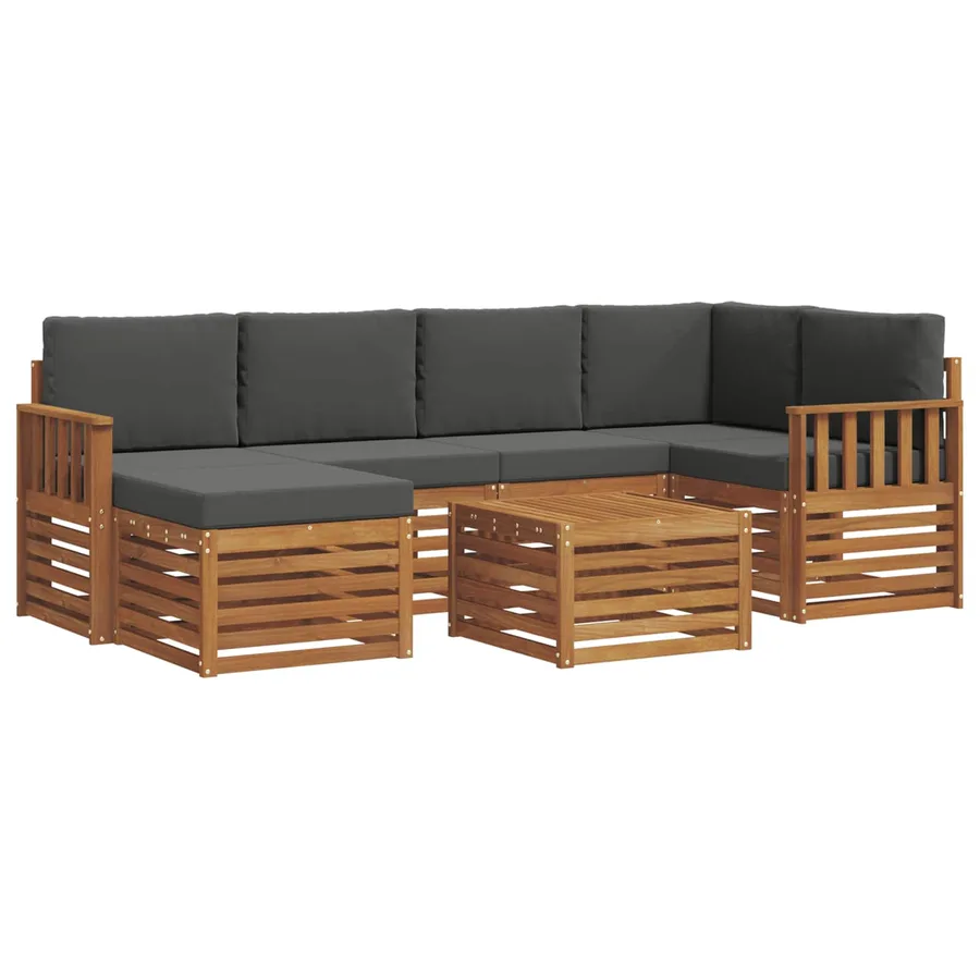 Ensemble de canapé d'angle 7 pcs Naturel et Anthracite - 2