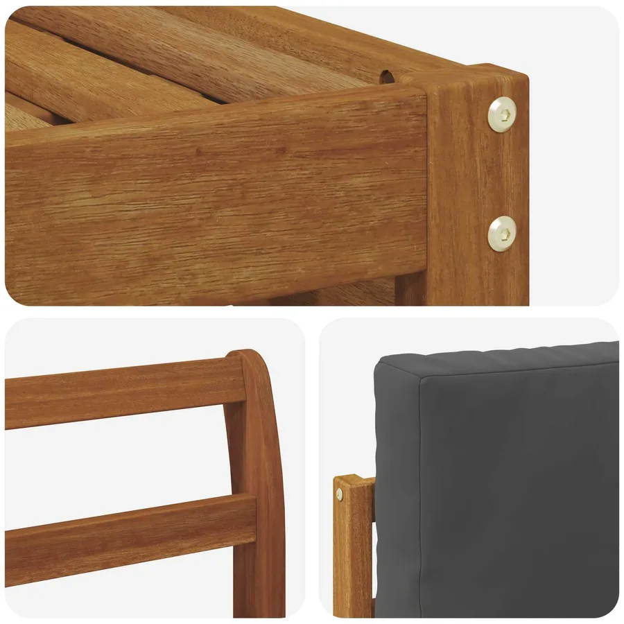 Ensemble de canapé d'angle 6 pcs Naturel et Anthracite - 6