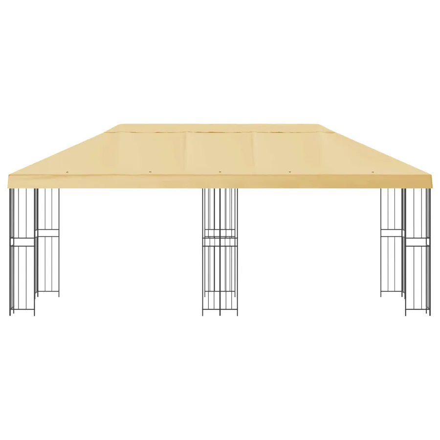 Gazebo avec murs latéraux 6 x 3 m Crème Polyester et Acier 190 - 3