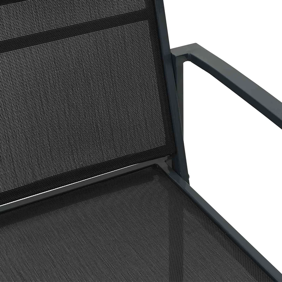 Chaises de jardin 2 pcs Noir et anthracite 53,5 x 59 x 77 cm - 4