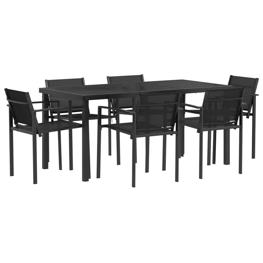 Ensemble de meubles d'extérieur 7 pcs Noir et anthracite - 2