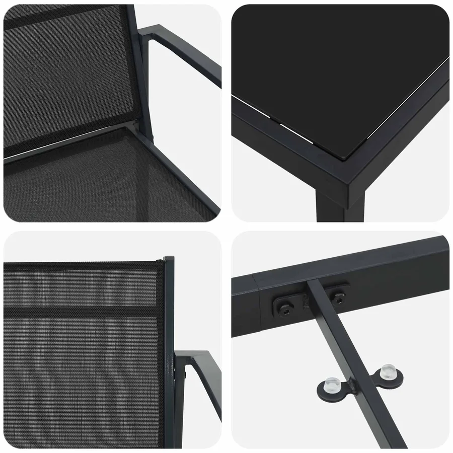 Ensemble de meubles d'extérieur 7 pcs Noir et anthracite - 7