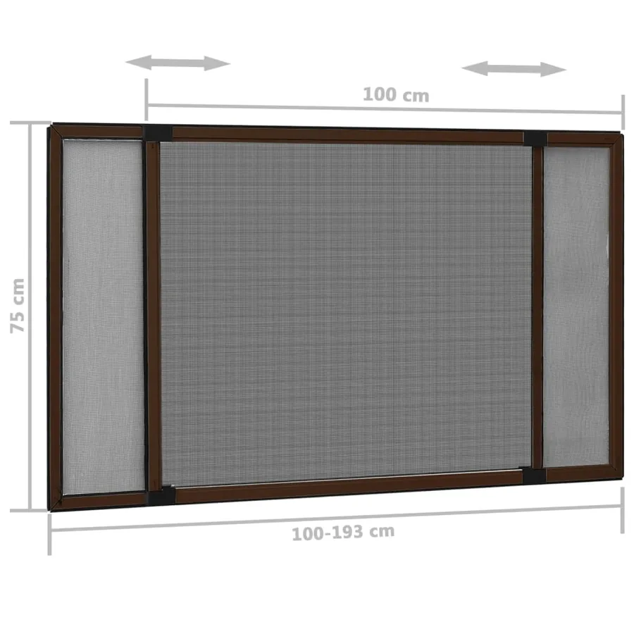 Moustiquaire extensible pour fenêtres Marron (100-193)x75 cm - 11
