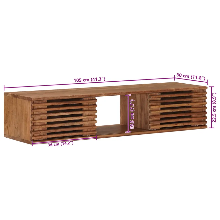 Meuble TV avec stockage avec porte Naturel 105 x 30 x 22,5 cm - 12