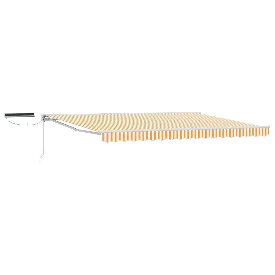 Auvent rétractable électrique Jaune et blanc 5 × 3,5 m - 2