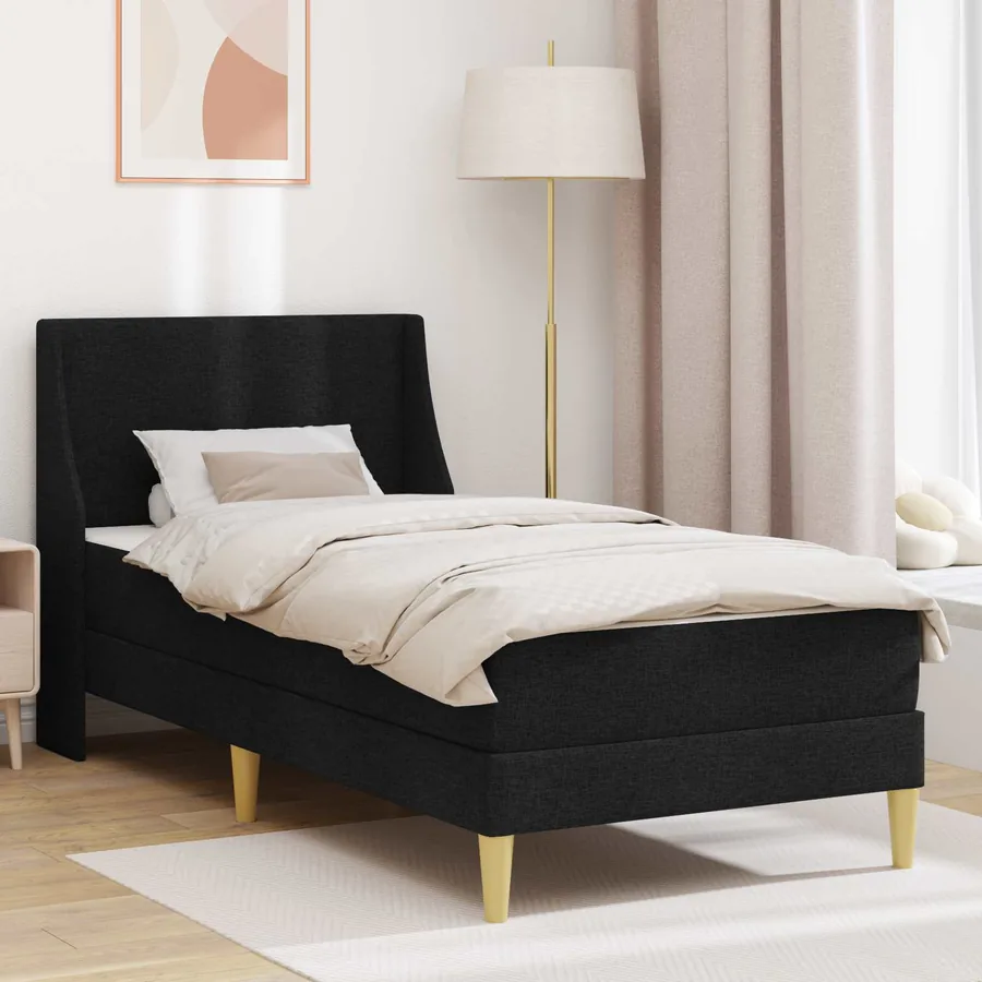 Cadre de lit avec matelas avec tête de lit Polyester
