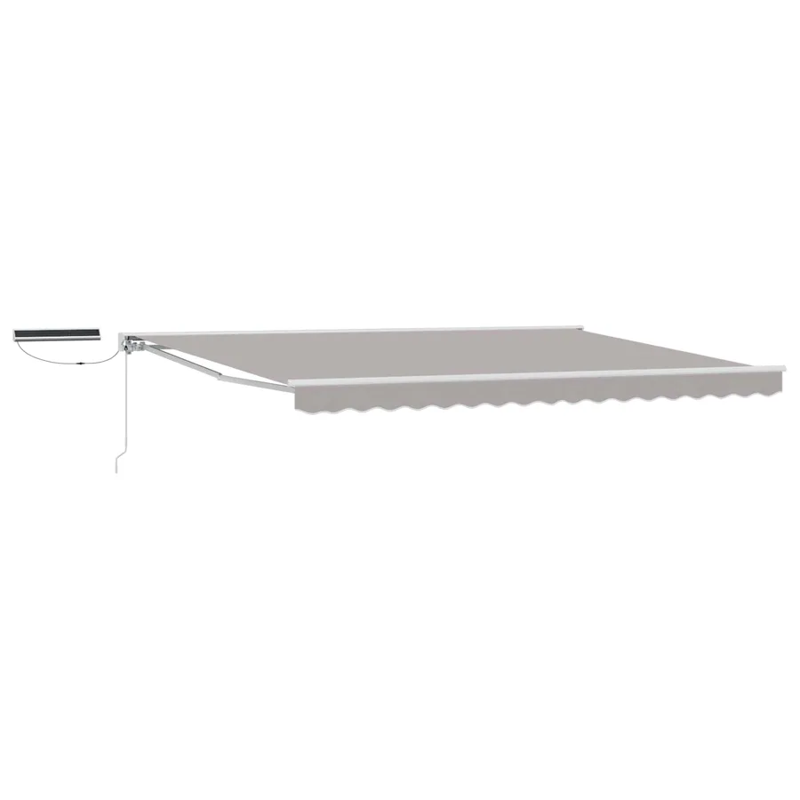 Auvent rétractable électrique Gris clair et blanc 4 × 3,5 m - 2