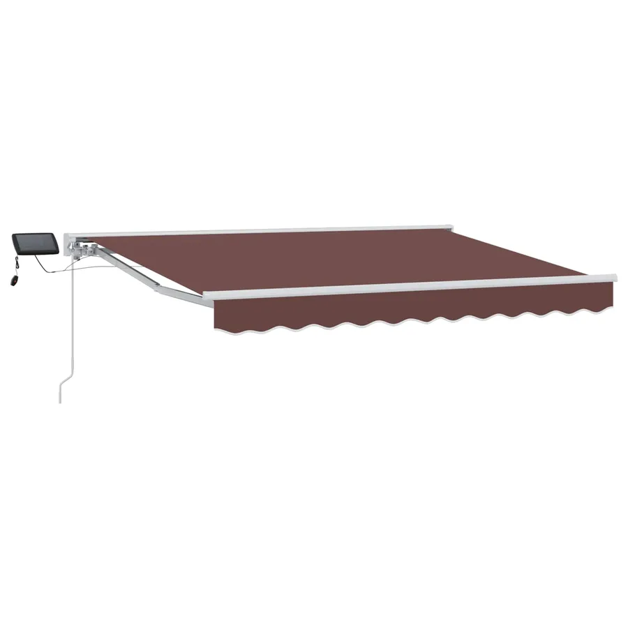 Cadre de store manuel avec LEDs Marron et blanc 2,5 x 2 m - 2