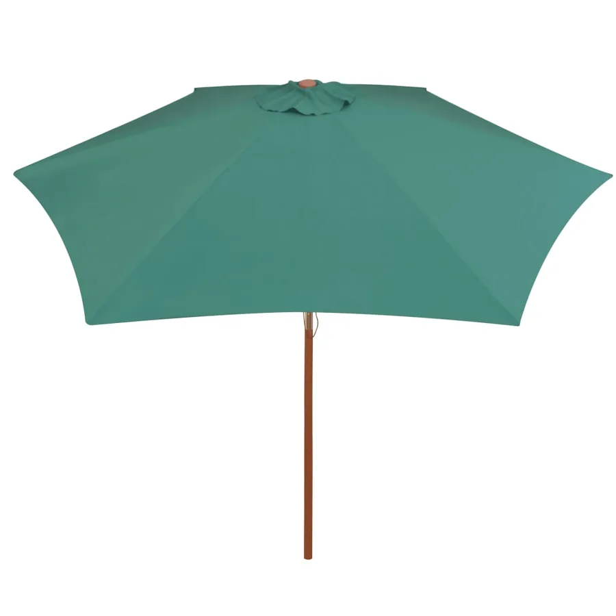 Parasol avec poteau en bois 270 x 270 cm Vert - 3