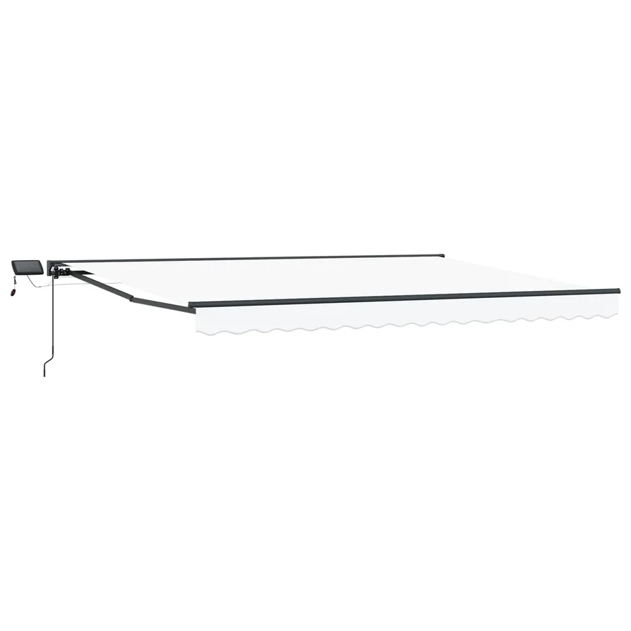 Cadre de store manuel avec LEDs Blanc et anthracite 4,5 × 3,5 m - 2