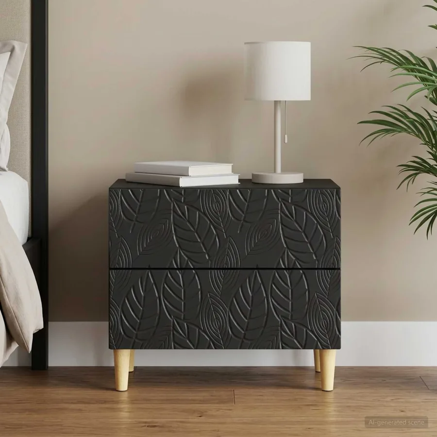 Table de chevet Noir 62 x 34,5 x 48 cm Bois d'ingénierie
