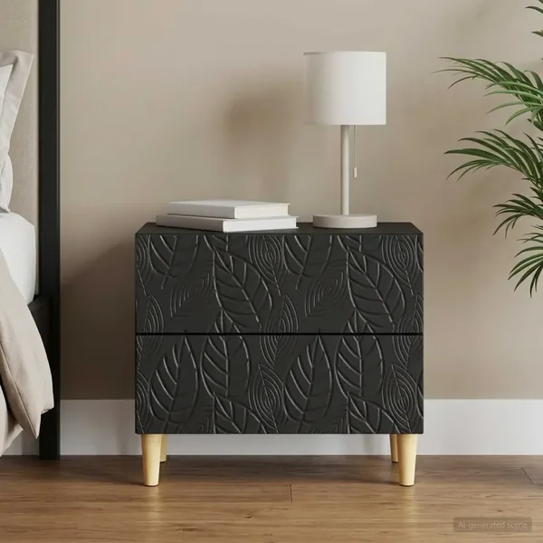 Table de chevet Noir 62 x 34,5 x 48 cm Bois d'ingénierie