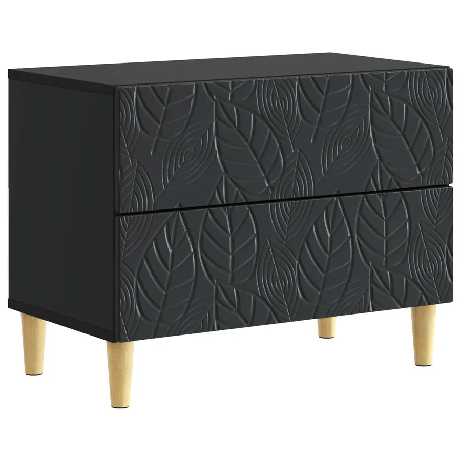 Table de chevet Noir 62 x 34,5 x 48 cm Bois d'ingénierie - 2