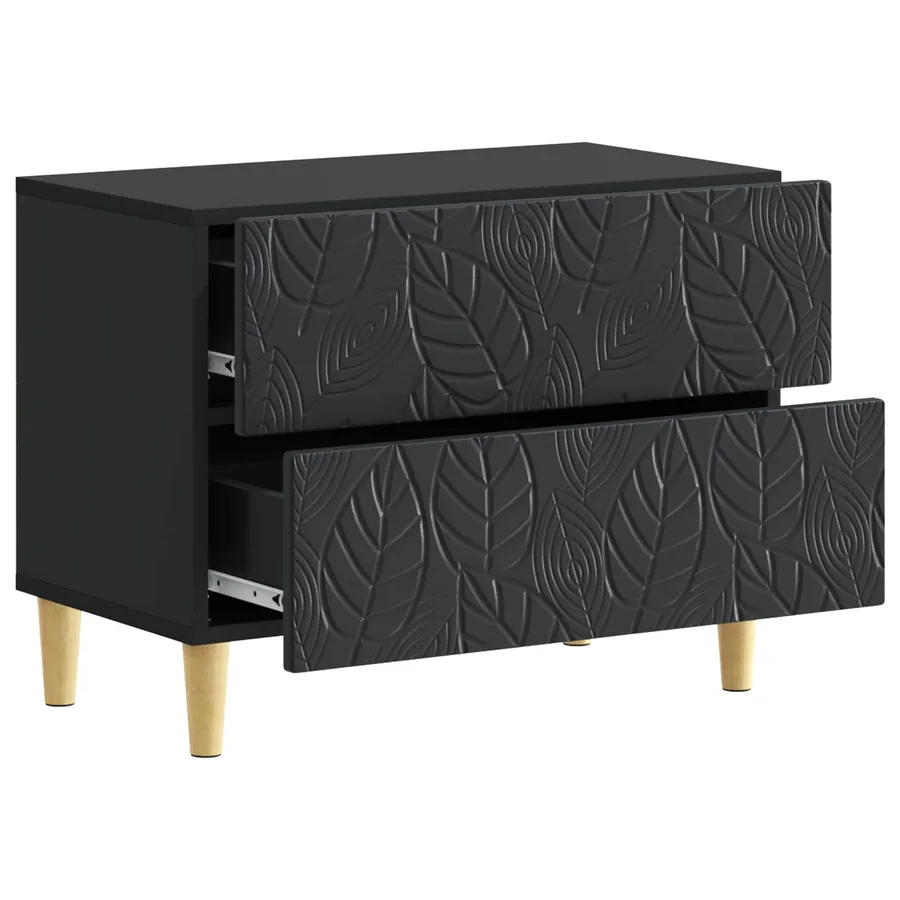 Table de chevet Noir 62 x 34,5 x 48 cm Bois d'ingénierie - 3