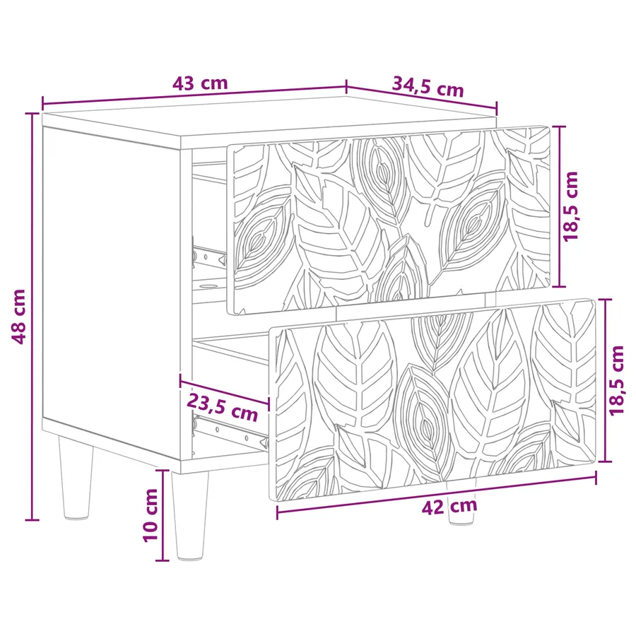 Table de chevet Blanc brillant 43 x 34,5 x 48 cm - 8