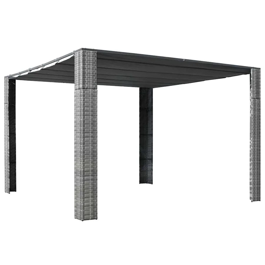Tonnelle et toit Résine tressée 300x300x220cm Gris / anthracite