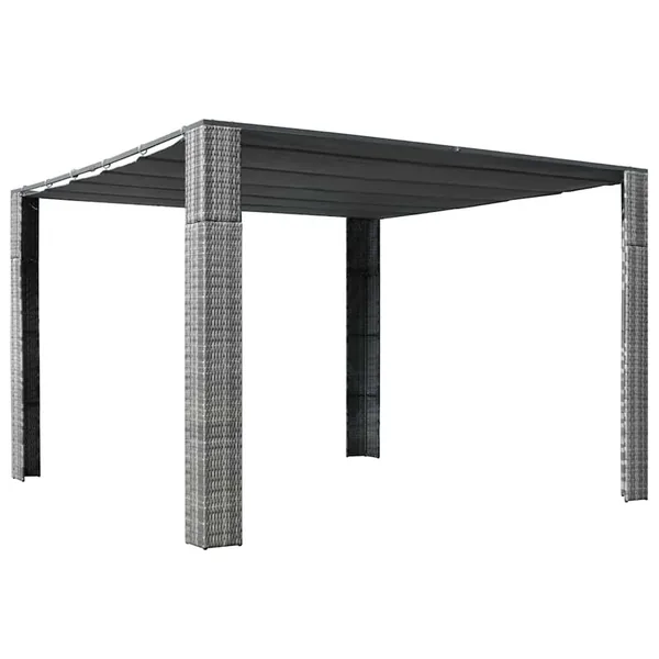 Tonnelle et toit Résine tressée 300x300x220cm Gris / anthracite