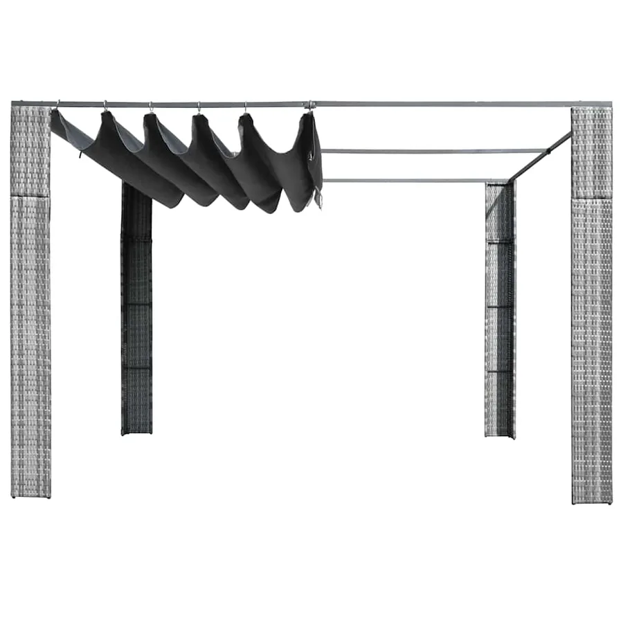 Tonnelle et toit Résine tressée 300x300x220cm Gris / anthracite - 2