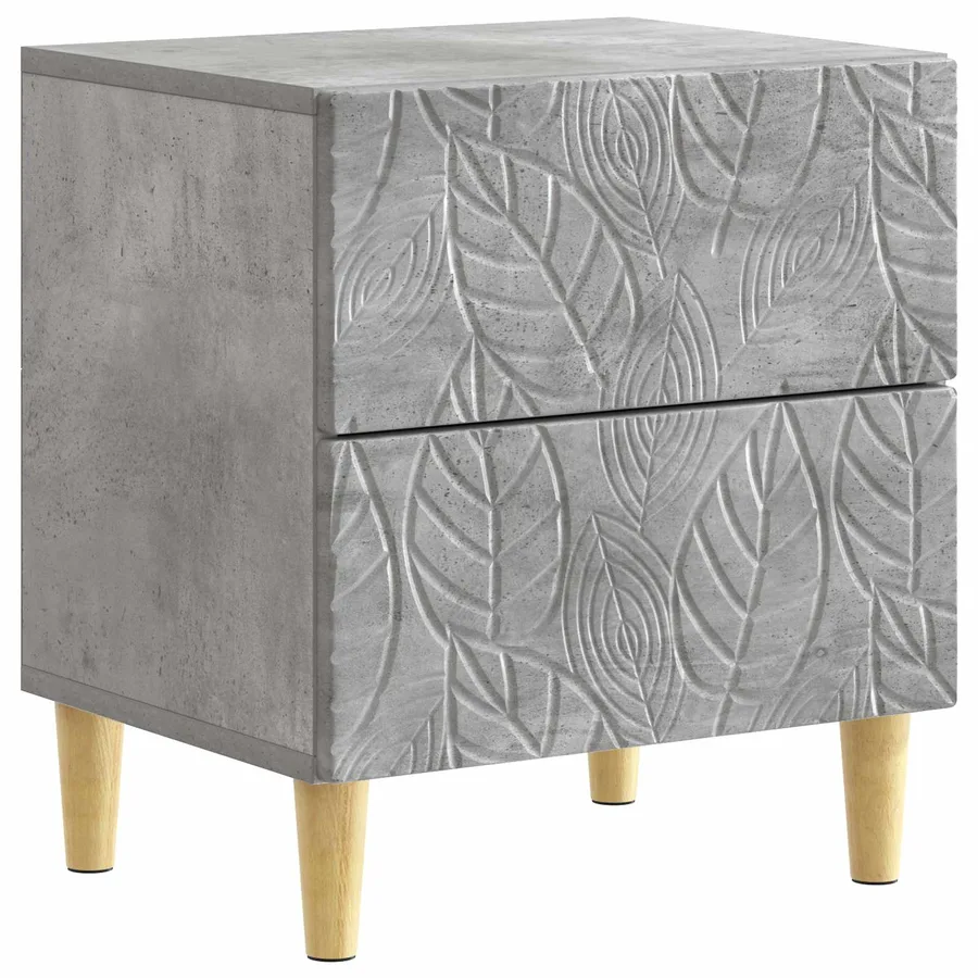 Table de chevet Gris béton 43 x 34,5 x 48 cm Bois d'ingénierie - 2