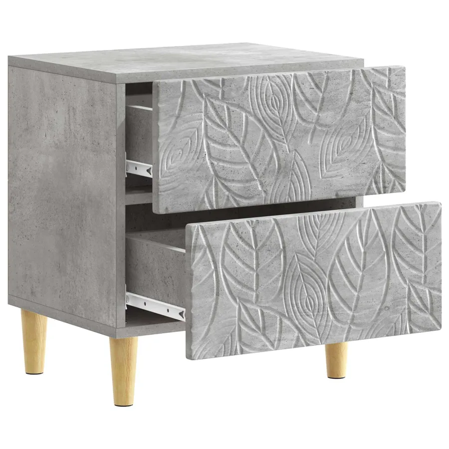 Table de chevet Gris béton 43 x 34,5 x 48 cm Bois d'ingénierie - 3