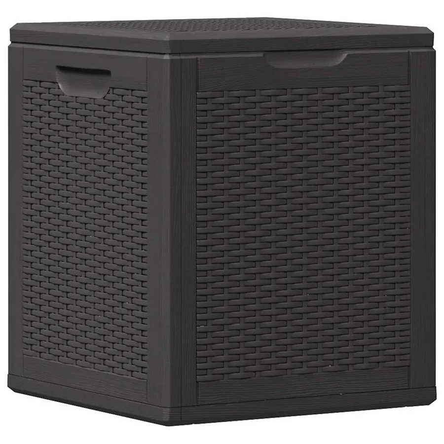 Boîte de rangement de jardin 90 L Noir PP Rotin - 6