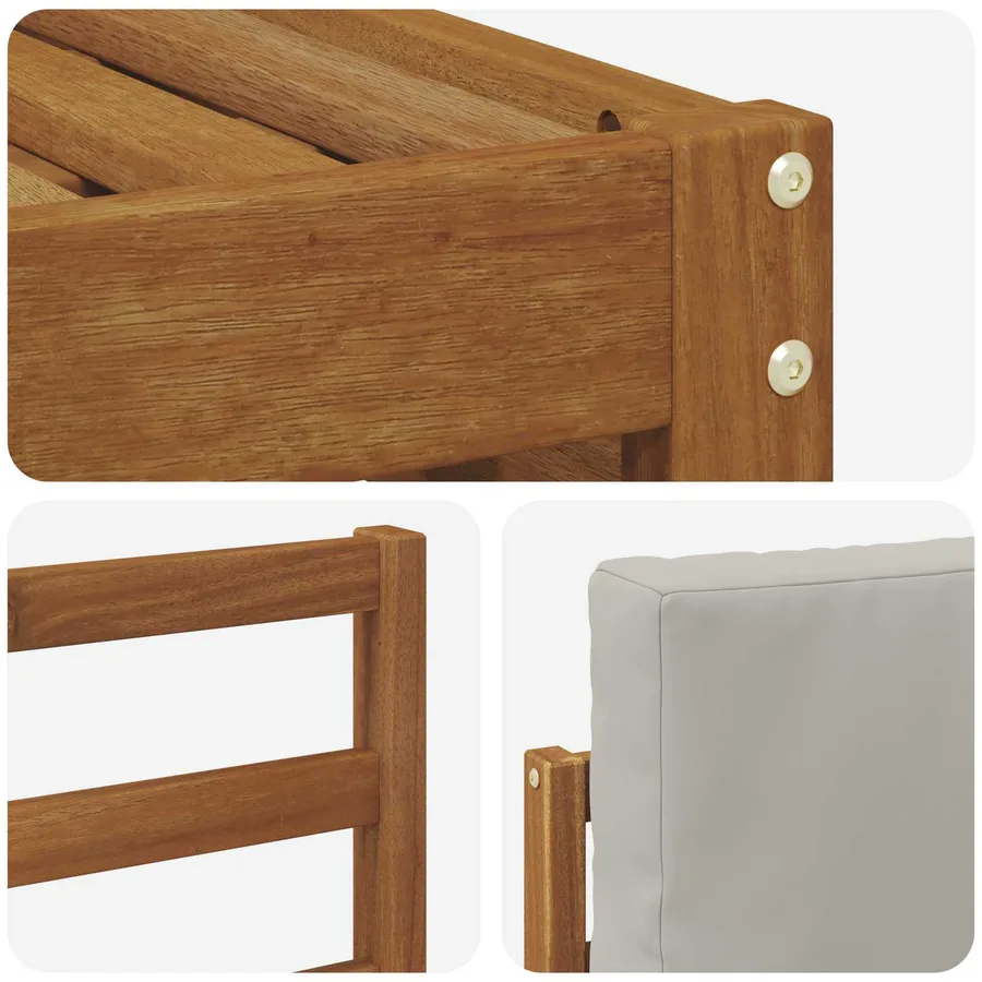Ensembles de canapés avec coussin 9 pcs Gris Naturel et Clair - 6