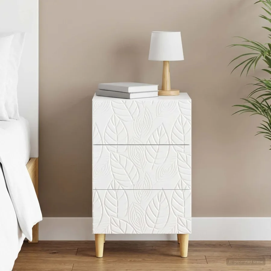 Table de chevet Blanc brillant 43 x 39,5 x 66,5 cm