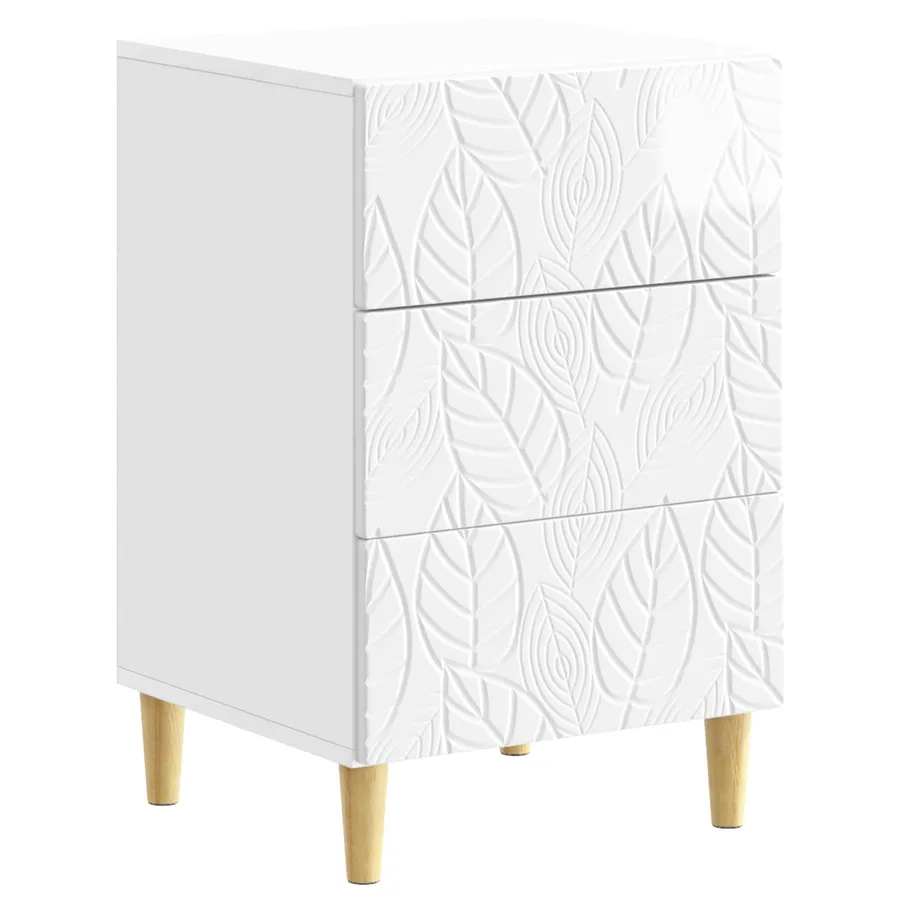 Table de chevet Blanc brillant 43 x 39,5 x 66,5 cm - 2
