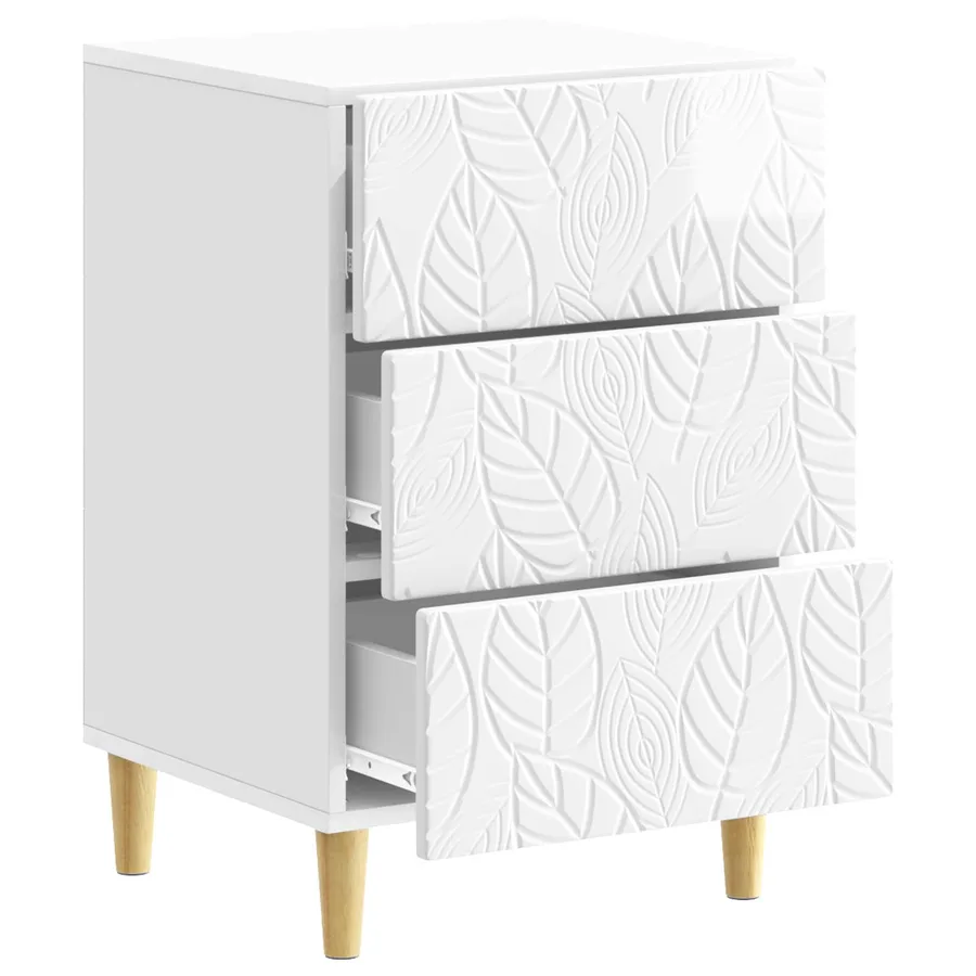 Table de chevet Blanc brillant 43 x 39,5 x 66,5 cm - 3
