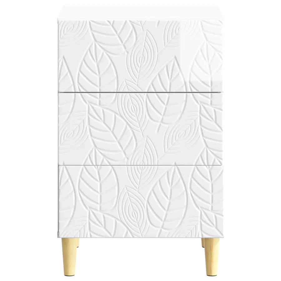 Table de chevet Blanc brillant 43 x 39,5 x 66,5 cm - 4