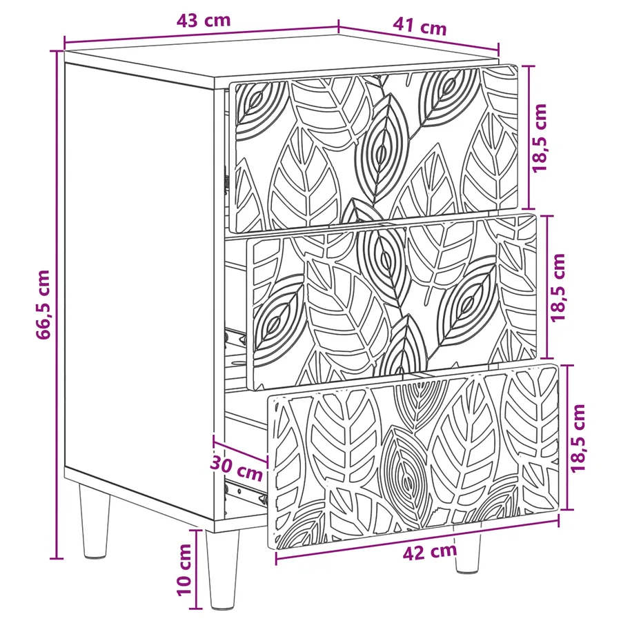 Table de chevet Blanc brillant 43 x 39,5 x 66,5 cm - 8